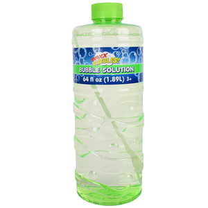 Sunny Days Entertainment Bubble Solution Refill with Wand 64oz Non Toxic (1/2 Gallon), Kids Easy Grip Bottle Refill for Bubble Machine, Bubble Wands, Bubble Toys