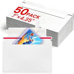 50 Pack Rigid Mailers, 7"x4.35" Trading Card Shipping Envelopes for Collectors & Sellers, Perfect Size Lightweight Shipping Envelopes for Toploaders and Semi-Rigid Holders,Protector Supplies
