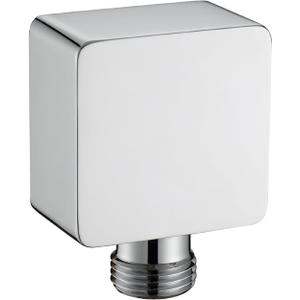 Wall Supply Elbow for Handshower, Brass Square Wall Mount Shower Hose Connectorm1/2"for Handheld Hand Shower-Chrome