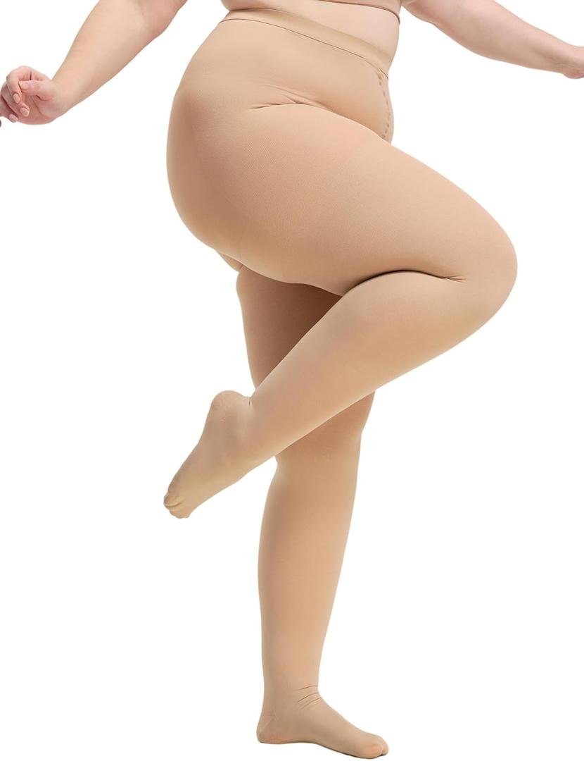 Plus Size Compression Tights for Women 15-20 mmHg with Closed Toe - Womens Graduated Compression Pantyhose for Swelling, Sclerotherapy, Pregnancy Circulation - Beige, 5X-Large