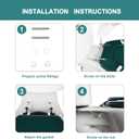 Dark Green Elongated Toilet Seat Natural Wood Toilet Seat with Zinc Alloy Hinges, Easy to Install also Easy to Clean, Scratch Resistant Toilet Seat by Angol Shiold (Elongated, Dark Green)