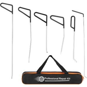Dent Removal Rods, 6PCS Stainless Steel Dent Repair Rods Dent Removal Kit, Professional Auto Body Repair Tools for for Car Dent Repair