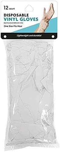 Disposable Lightweight Durable Powder & Latex Free Vinyl Gloves (12 Count)