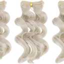 Patikil 15CM Doll Wigs, 5 Pcs High Temperature Silk Curly Wig Hair Extension Accessories for Doll Hair Making Kit DIY Handmade, Milk-Gray