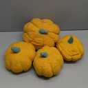 Kajaia 4 Pcs Fall Decor Thanksgiving Pumpkin Throw Pillow Fall Pillow 11 Inches 7 Inches 3D Cushion Thanksgiving Sherpa Plush Fluffy Stuffed for Autumn Christmas Home Sofa(Yellow)