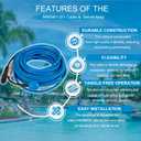 9995861 Cable and Swivel DIY 2 Wire for Dolphin Robotic Pool Cleaners Nautilus(Old), DX3, Advantage Plus, Endeavor, Atlantis, Primal X3, DX3S, Orion, M3, Saturn(Old), Quest & Neptune 60FT/18M