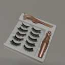 Magnetic Eyelashes with Eyeliner Natural Look Magnetic Lashes with Applicator No Glue Needed Cat Eye Lash Wispy Magnet Lash 5 Pairs with Magnet Eyeliner