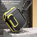 2 x Koaichi for AirPods 2nd/1st Generation Case, Full-Body Ultra-Hard Shell Protective Cover with Lock, Powerful Drop Protection, Well Built Case Designed for AirPods 2/1, Black/Yellow