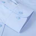 Men's Dress Shirts Long Sleeve Button Down Shirt Business Formal Stretch Shirt Regular Fit with Pockets (Blue, L)