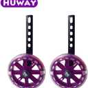 training wheels flash mute wheel bicycle stabiliser mounted Kit compatible for bikes of 12 14 16 18 20 Inch 1 Pair (Purple)