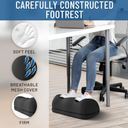 Everlasting Comfort Back Cushion and Foot Rest Bundle – Memory Foam Support for Posture, Back Pain Relief, and Enhanced Comfort for Desk, Office, and Gaming Chairs