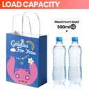 16 Pack Tropical Rainbow Party Favor Bags with Handles - Cute Cartoon Goodie Bags for Kids Birthday, Luau, Summer Beach Theme - Colorful Paper Treat Gift Bags for Classroom Prizes & Candy (Pink Blue Red)