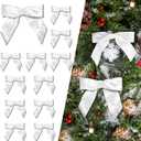 2 x LaRibbons 12 Pack Ivory Velvet Christmas Bows for Gift Wrapping, 4" x 3.74" Decorative Velvet Gift Bows with Twist Tie for Presents, Tree, Wreath & Holiday Decorations