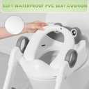 COOSEYA Frog Toilet Seat, Potty Training Toilet Seat for Toddler, Upgrade Potty Training 2 in 1 Toddler Toilet Seat for Boys Girls,Waterproof Soft Mat Non-slip Step Stool