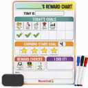 Reward Charts for Toddlers Magnetic Daily Routine & Behavior Chart for Kids, Positive Reinforcement System for Home & Classroom, 70 Magnets, Dry Erase Board