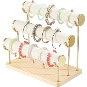 Coward Bracelet Holder Stand Rack, Removable Bracelet Display Organizer, T-Bar Wood Base Bangle Watch Scrunchies Jewelry Storage Towers for Home Desk or Shop Selling (3 Layer) Coward Bracelet Holder Stand Rack, Removable Bracelet Display Organizer, T-Bar Wood Base Bangle Watch Scrunchies Jewelry Storage Towers for Home Desk or Shop Selling (3 Layer)