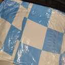 Comforter Set of 3, Queen, Blue Checkered Decor Bedroom