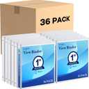 SUQJOY Durable 3 Ring Binders 1 Inch 36 Pack Bulk, Clear View Binders Bulk Three Ring Binders PVC Free, Fit for 8.5x11 inches for School or Office Supplie(White