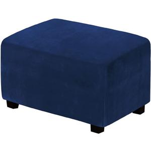 Rectangular Velvet Cover For Ottoman Pouf, Elastic, Size M, With Storage, Protective Cover For Sofa, Footrest And Stool. ( Royal Blue)