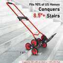 Stair Climber Hand Truck for High Steps Over 8", 9.84" Wheels, 180LB