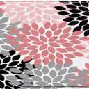 AMFD Dahlia Bath Mat Pinnata Floral Black Gray Coral Pink Flower Pattern Unique Modern Bathroom Shower Mat Kitchen Rug Microfiber Memory Foam, (18x30 Inch(45x75CM))