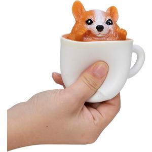 Schylling Pup in a Cup - Squeeze to Reveal Adorable Caffeine-Themed Companions - Style May Vary (Pack of 1)