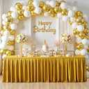 Dark Gold Satin Glitter Tablecloth for Rectangle Tables 6ft,Wrinkle Resistant Ruffles Shimmer Party Table Skirt,Washable 6FT Rectangle Table Cloth Skirt For Birthday,Baby Show,Party,Wedding,Banquet