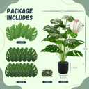 Der Rose 28" Black Pot Fake Monstera Plants, Large Artificial Potted Plants for Indoor & Outdoor Floor Front Porch Modern Decor