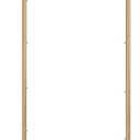 Standard Clothes Garment Rack, Clothing Rolling Rack with Mesh Storage Shelf on Wheels, Golden Yellow