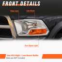 Compatible with 2009 2010 2011 2012 Dodge Ram 1500 2500 3500 Pickup Headlights Chrome Housing Amber Reflector Clear Lens Driver and Passenger Side (Not fit Quad Beam Models)