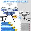Drum Set for Toddlers 1-3 - Upgraded Kids Musical Toy for 3-5 Years Old Boys & Girls, Easy Assemble Instruments Gift for Birthday Xmas, Small