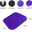 Shouken Large Gel Seat Cushion for Long Sitting - 18 x 17 Inches, with Non-Slip Cover, Soft & Breathable, Gel Chair Cushion for Wheelchair, Car, Desk, Home, Office Chair, Hip Pain Relief