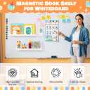 2 Pack Magnetic Shelf for Whiteboard, Magnetic Book Shelf for Kids Rooms, 17 Inch Reusable Acrylic Magnetic Shelves with Pen Holder, Floating Display Magnet Shelf for Classroom, Office, Kitchen