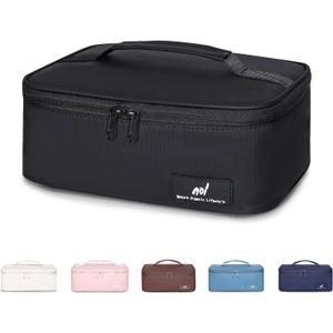 NOL Natural Organic Lifestyle Insulated Lunch Bag for Adults Compact Cooler Lunch Box with Food-Grade Lining, Waterproof Lunch Bag for Work, Travel | Portable Thermal Meal Tote with Handle, Black