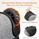 Backpack Tool Bag with Wheel, Rolling Tool Backpack for Electrician Heavy Duty Roller Tool Bag on Wheel for Construction Work, 75 Pockets & Loops Tool Backpack with Molded Base and Lock - Grey