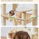 Taoqimiao Tall Cat Tree, 76In XL Cat Tower for Large Cats, 3 Padded Perches | Oversized Metal Hammock, 2 Big Condos, 1-Piece Ramp Scratcher, 7 Natural Sisal Posts, Hanging Basket, Beige, MS047M