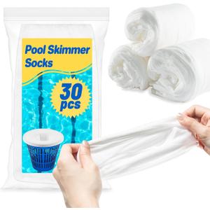 Sukh Pool Skimmer Socks Filte - 30PCS Pool Socks Skimmer Cleaning Filter Cleans Debris,Leaves for In-Ground,Above Ground Pools