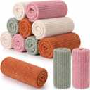 Buryeah 12 Pcs Flannel Throw Blankets Bulk, Fall Wedding, Colorful, 50 x 60 inches