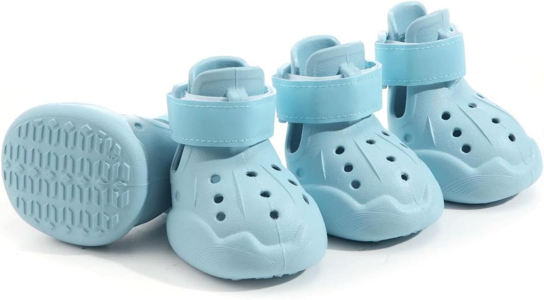 Dog Shoes for Hot Pavement,Non-Slip Waterproof Breathable Easy to Clean Put On and Take Off Dog Boots,Paw Protector for Hot Summer Roads Winter Snow .Dog rain Boots(Light Blue,8) Dog Shoes for Hot Pavement,Non-Slip Waterproof Breathable Easy to Clean Put On and Take Off Dog Boots,Paw Protector for Hot Summer Roads Winter Snow .Dog rain Boots(Light Blue,8)