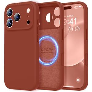 LOVE 3000 Designed for iPhone 17 Pro Case, Premium Silicone [Compatible with Magsafe][Soft Anti-Scratch Microfiber Lining] Shockproof Protective Phone Case for Men Women 6.3", Caramel