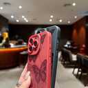 Compatible with iPhone 16 Case Cute Butterfly Pattern Design for Girls Women, Soft Silicone Shockproof Protective Designed for iPhone 16 Case-Red
