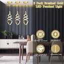 Pendant Lights,3 Pack Brushed Gold Pendant Lighting for Kitchen Island,LED Pendant Lights 3 Color Temperature,Modern Pendant Light Fixtures,Gold Brass Pendant Lighting,Dimmable Spiral Ceiling Light