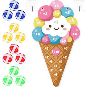 Ice Cream Dart Board 26 x 14 with 12 Sticky Balls Party Games