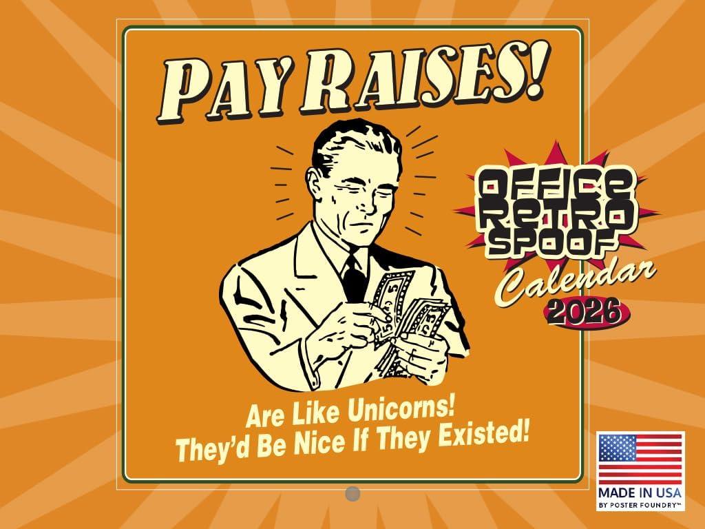 5 x Retrospoofs Funny Office Calendar 2026 Monthly Wall Calender 12 Month | American Made In The USA