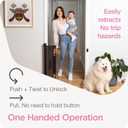 Retractable Baby Gate Perma Child Safety 33" Tall x 55 Wide, Mesh, for Stairs, Doorways, Dogs, Pets, Indoor, Outdoor, One-Handed Operation, Locking, Easy Install, Hardware Mount, Black