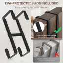 FYY 2 Packs Over The Door Hooks, Double Sided Door Hanger Hook - Heavy Duty No Drill Wall Hooks for Hanging Coats, Towels, Bags, Kitchen Closet Fits Most Doors Up to 1-7/8" Thickness (5.12" L, Black)
