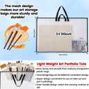 Shinylin 24x36 Inch Artwork Storage Organizer Large Poster Storage for Diamond Painting Cardboard Portfolio Collection Bag with Zipper and Two Handles Transparent Waterproof for Art Work Scrapbook
