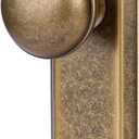 2 Pack Single Sided Old Style Dummy Door Knobs Interior, Vintage Antique Brass Long Plate Dummy Door Handles