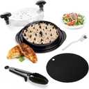 PrimeEase Chicken Shredder Tool Twist Large  10 Meat Shredder Tool with Non-Slip Mat, Cleaning Brush & Tong  Meat Shredder for Chicken  Ergonomic Handle, Dishwasher Safe & BPA Free (Black)