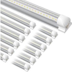 12-Pack T8 LED Shop Light 4FT, 42W 6300 Lumen 5000K Daylight, Linkable and Plug and Play Lights for Garage Ceiling Workshop Commercial Lighting, Non-Dimmable